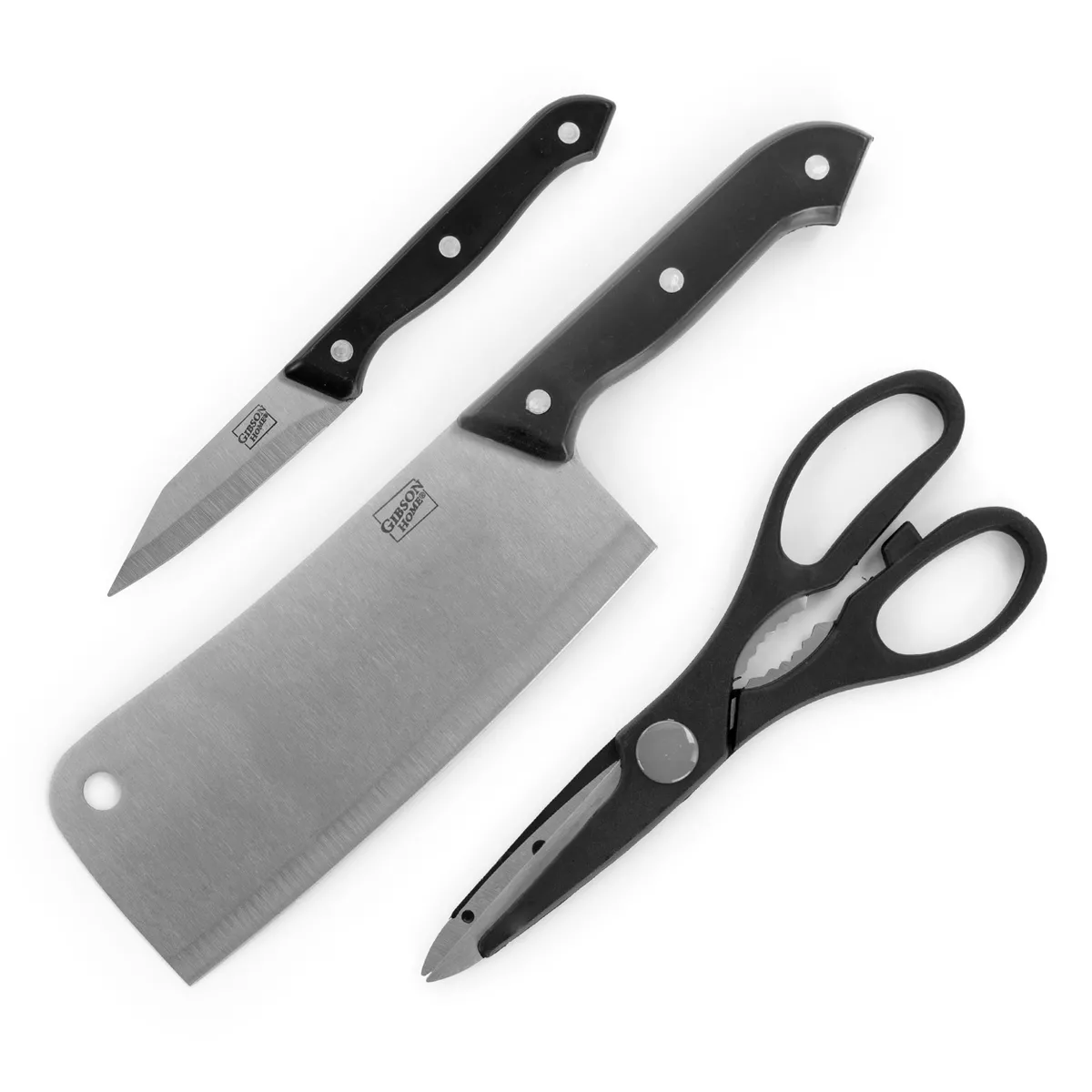Gibson Home Wildcraft 10 Piece Cutlery Set with Wooden Cutting Board