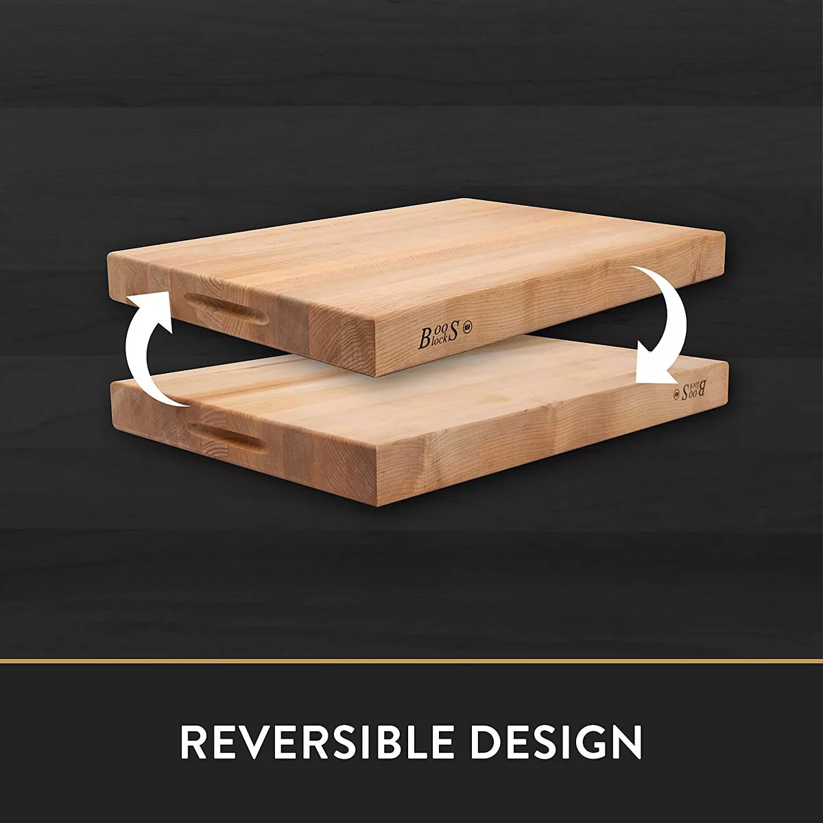 John Boos 18 Inch Wide 2.25 Inch Thick Reversible Butcher Cutting Board Block with Two Sided Hand Grips , 18 x 12 x 2.25 Inches, Cherry Wood