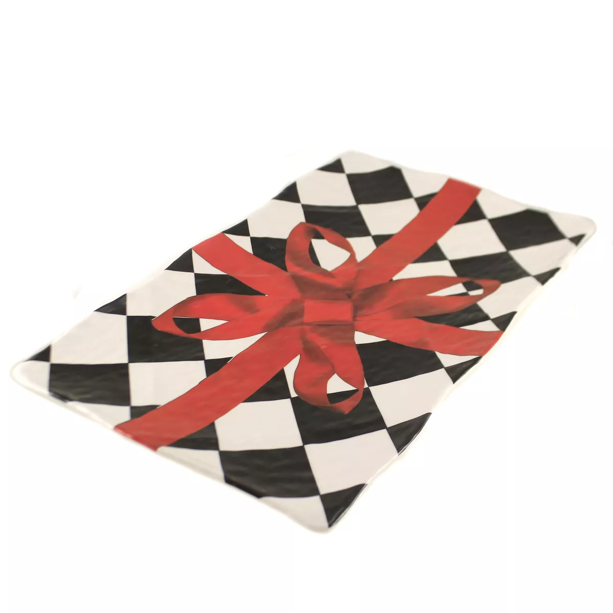 Tabletop 11.25" Rectangular Harlequin Platter Christmas Dinner K & K Interiors - Serving Platters