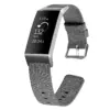 Insten Canvas Fabric Band for Fitbit Charge 4 & Charge 3 & Charge SE, Replacement Strap, Gray Black