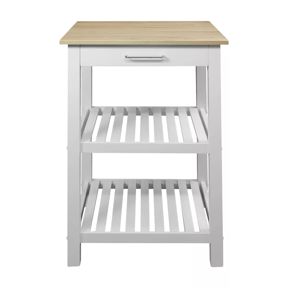 Sunrise Kitchen Island with American Maple Top White/Natural - Flora Home