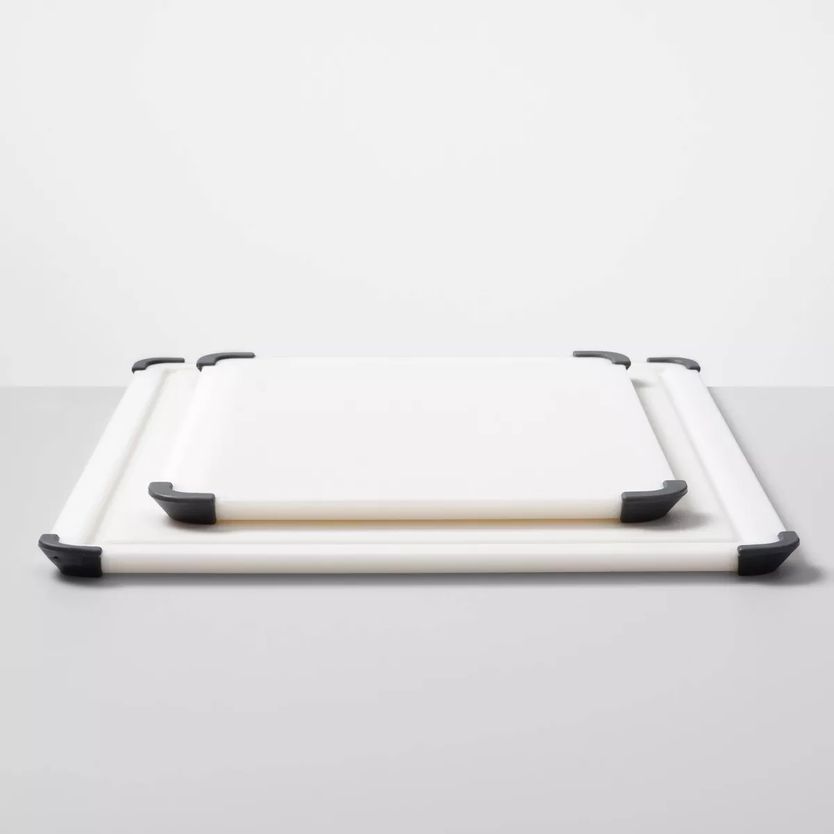 2pc Nonslip Poly Cutting Board Set White - Made By Design™
