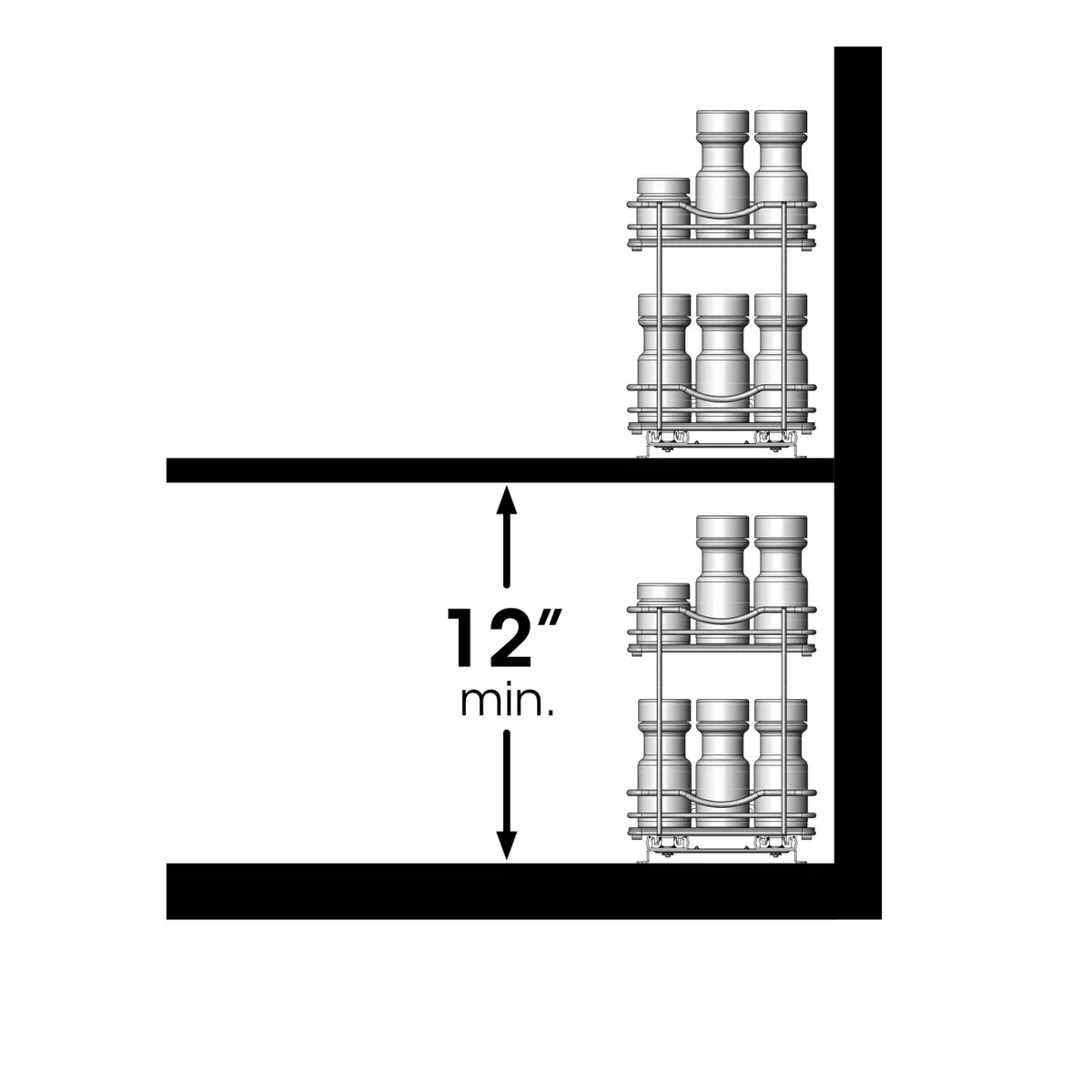 Lynk Professional Slide Out Double Spice Rack Upper Cabinet Organizer 6