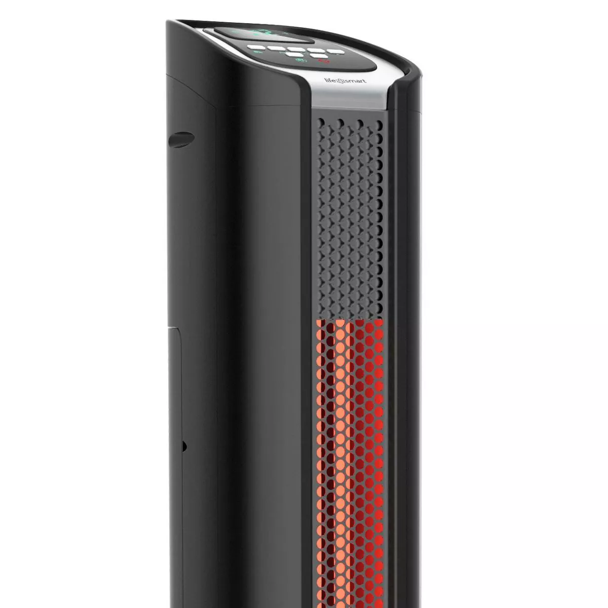 Lifesmart 2 Element Quartz Infrared 24-Inch Electric Portable Tower Indoor Room Space Heater and Fan, Black (2 Pack)