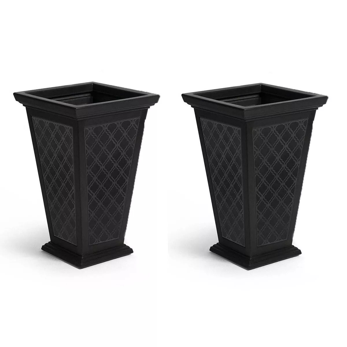 FCMP Outdoor 24" Casablanca Self Watering Freestanding Pedestal Home Planter Set