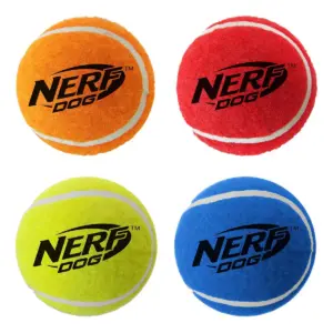 NERF Squeak Tennis Ball Dog Toy - 4pk - 2.5