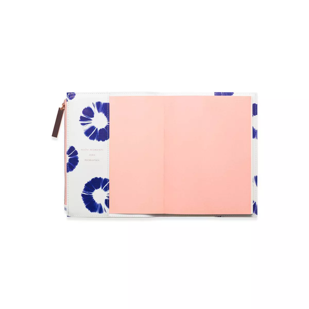 Leatherette Journal with Zipper Pouch Indigo Batik - DesignWorks Ink