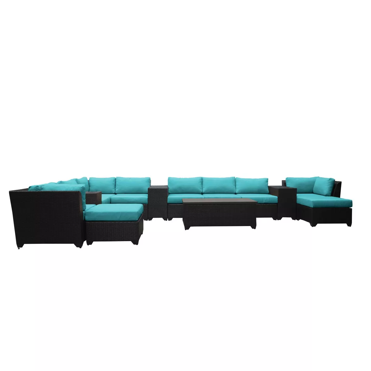 Barbados 14pc Patio Sectional Seating Set - Aruba - TK Classics