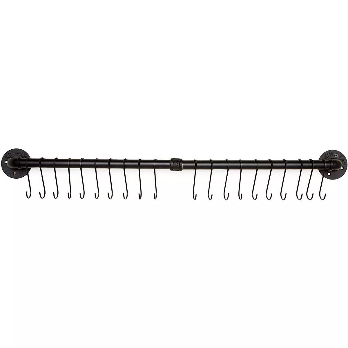 Farmlyn Creek Wall Mounted Kitchen Utensil Rack with S Hooks, Black (38 in)