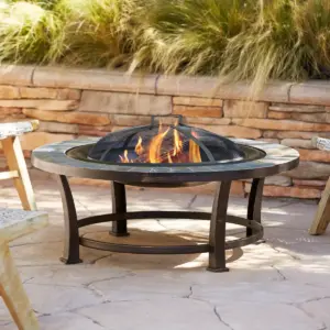 John Timberland Black Slate Fire Pit Round 40