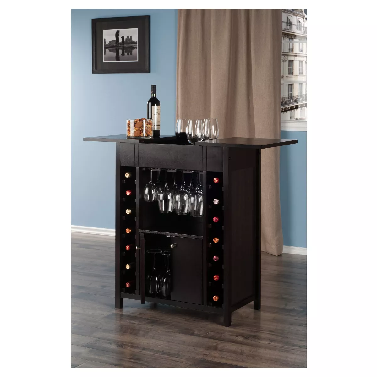 Yukon Wine Cabinet Wood/Espresso - Winsome