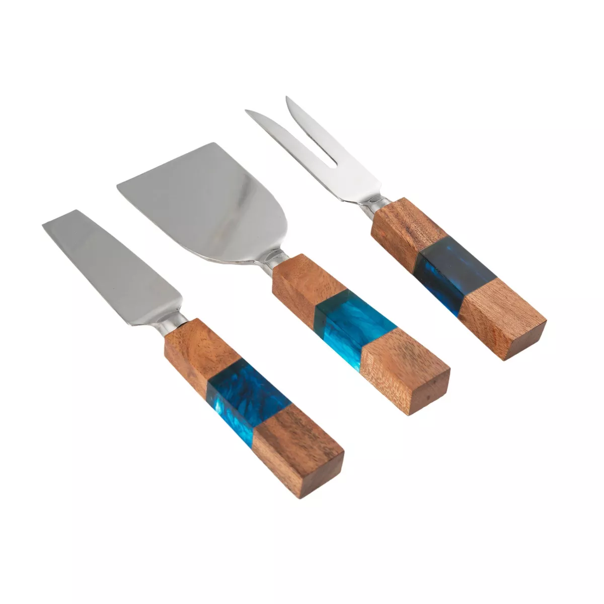 3pk Stainless Steel Cheese Knife Set with Resin Handle Blue - Thirstystone