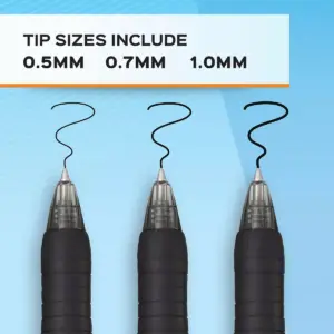 Paper Mate Retractable Gel Pen, Fine 0.5 mm, BLK Ink 2095468