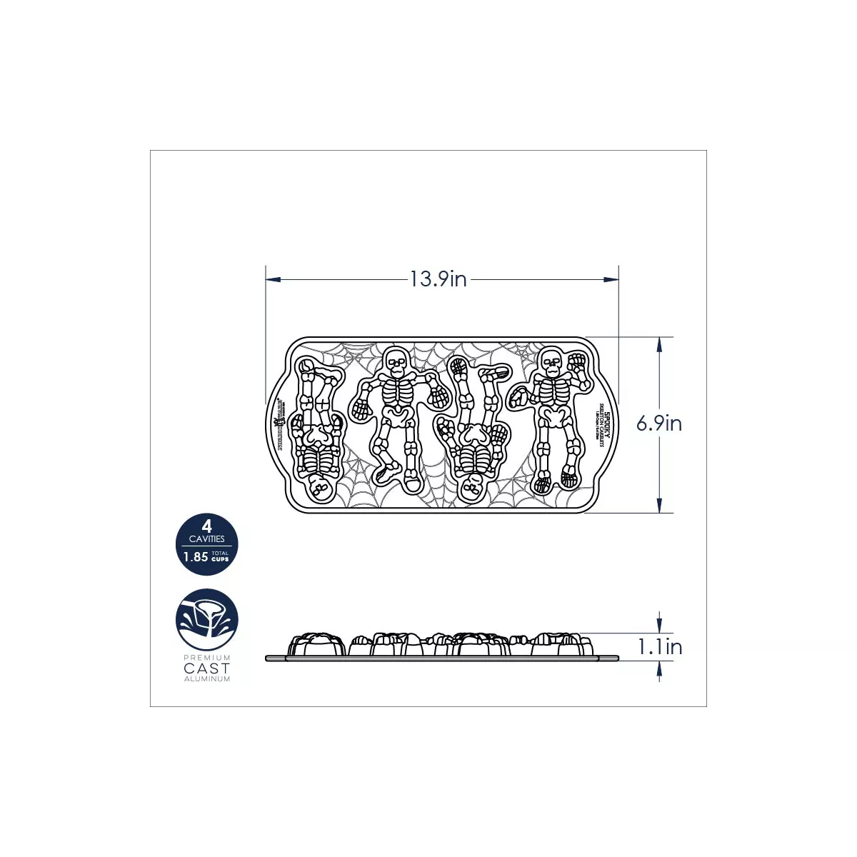 Nordic Ware Spooky Skeleton Cakelets Pan