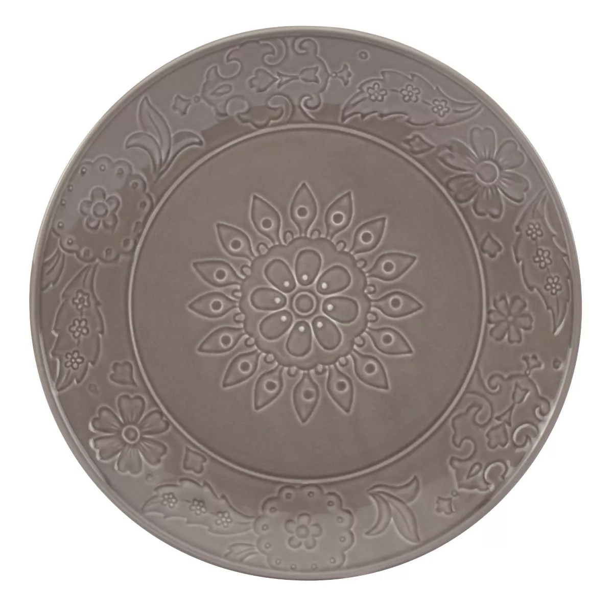 20pc Stoneware Embossed Sophia Dinnerware Set Gray - Tabletops Gallery
