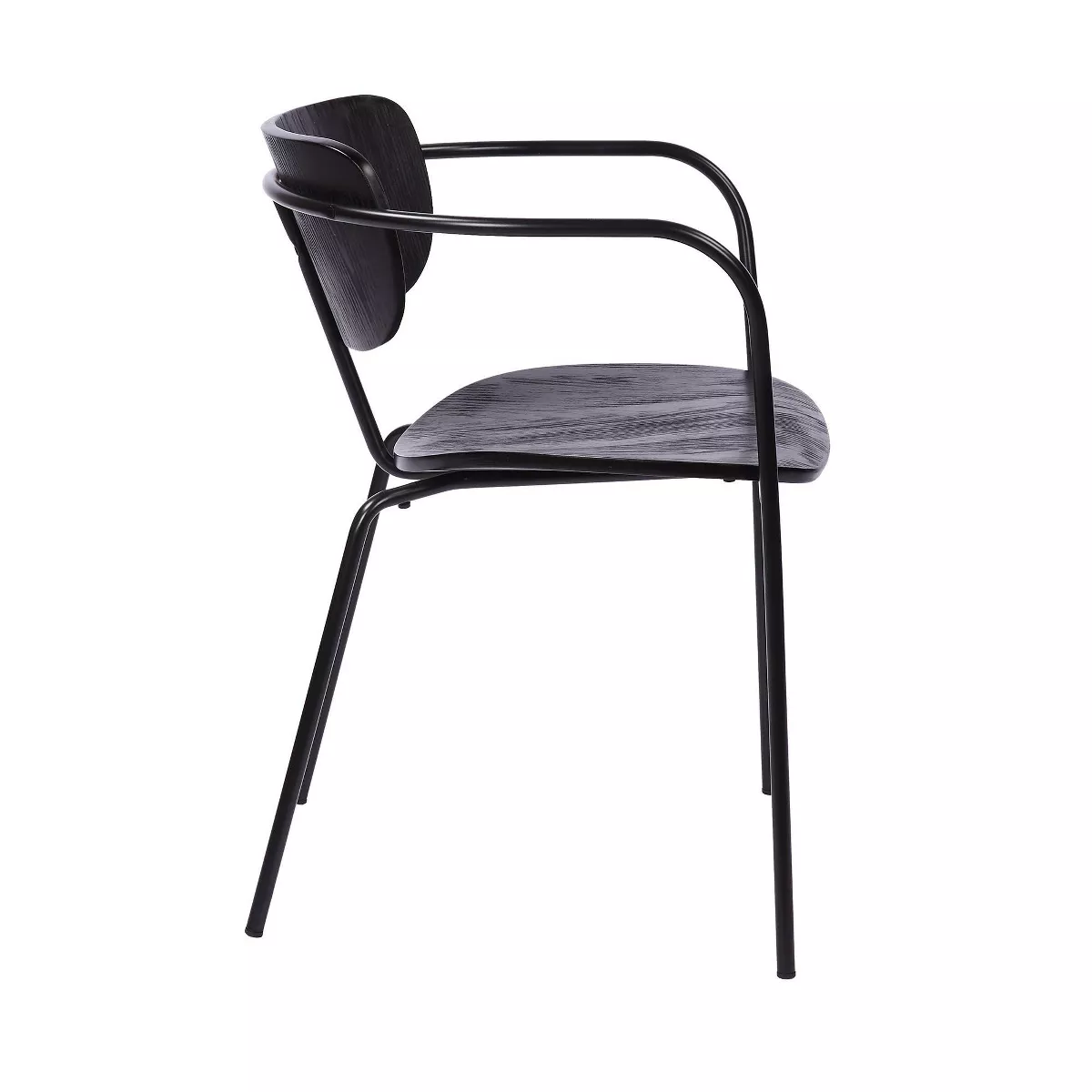Set of 2 Gavin Steel Side Chair Black - Armen Living