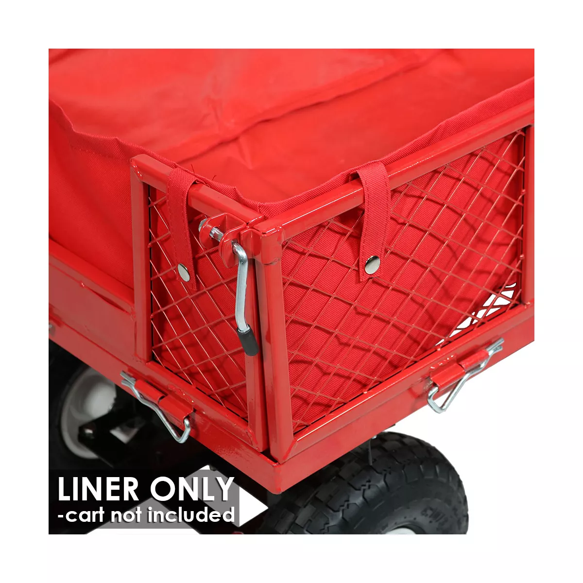 Sunnydaze Outdoor Lawn and Garden Weather-Resistant Heavy-Duty Polyester Utility Wagon Cart Protective Liner - Red