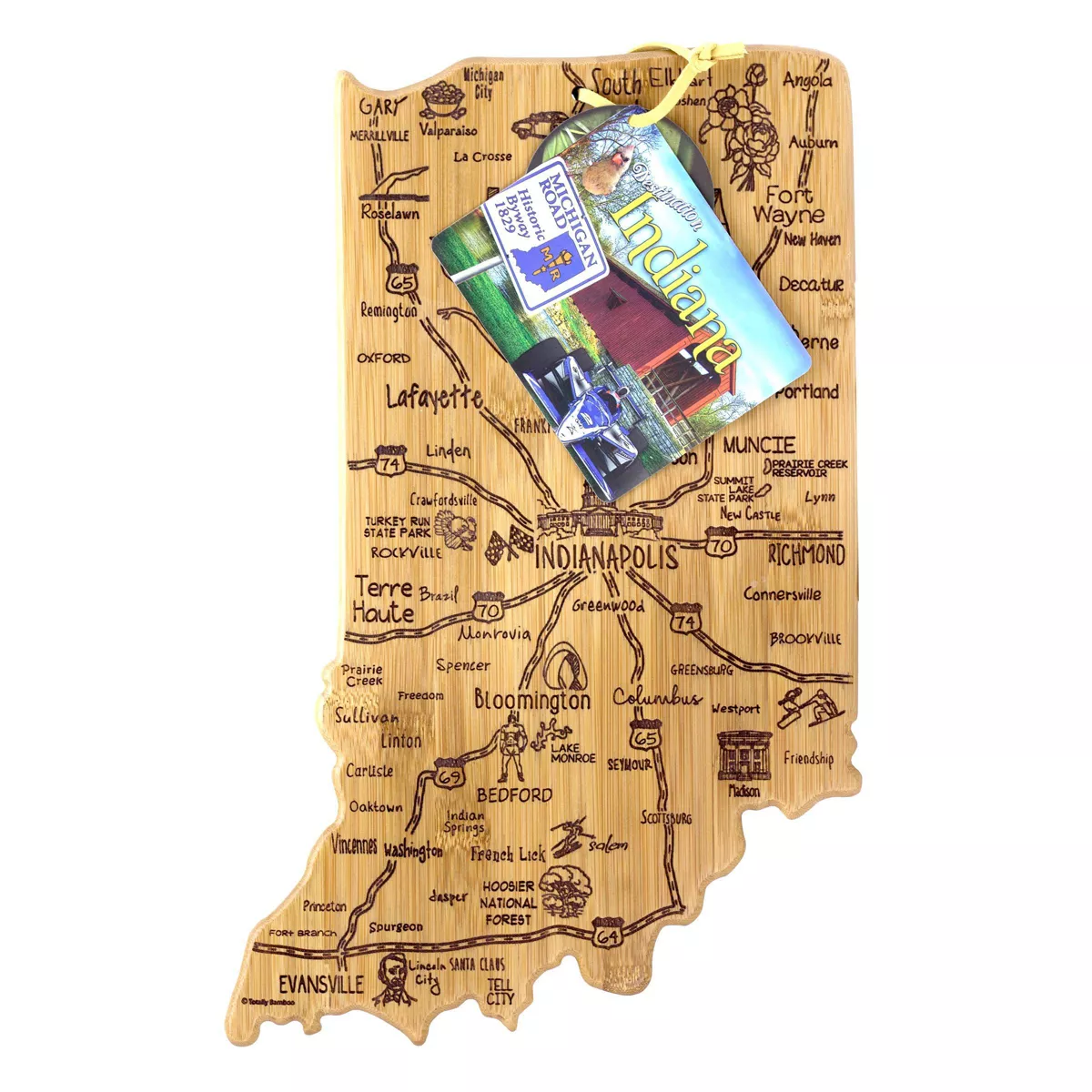 Totally Bamboo Destination Indiana Serving and Cutting Board