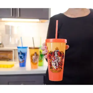 Silver Buffalo Harry Potter Hogwarts Houses Color-Changing Plastic Tumblers | Set Of 4