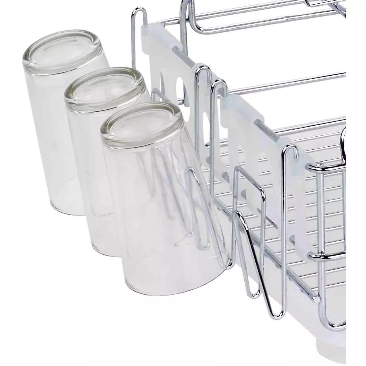 Home Basics Chrome Plated Steel 2 Tier Deluxe Dish Drainer