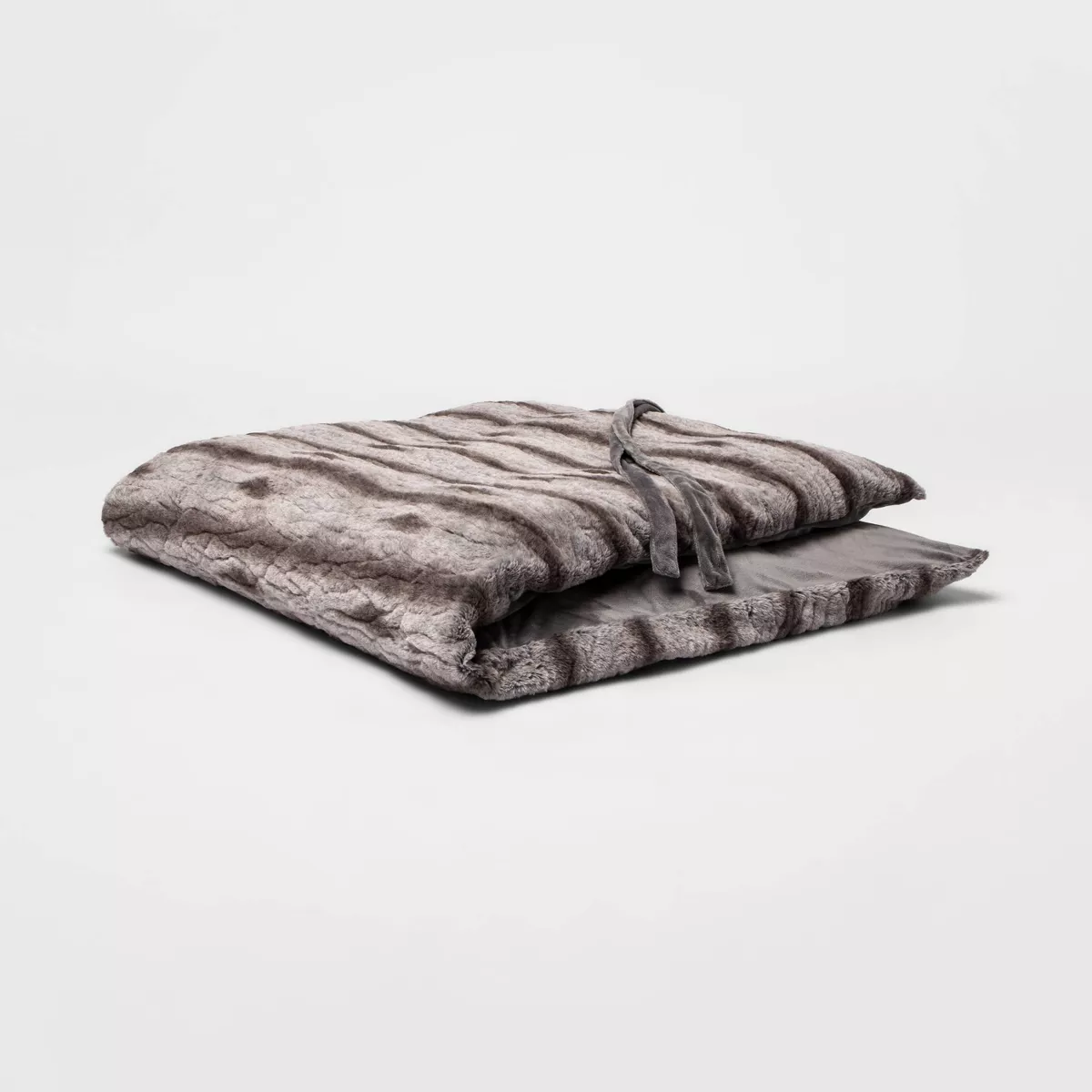 Textured Faux Fur Chaise Lounge Pillow Gray - Threshold™