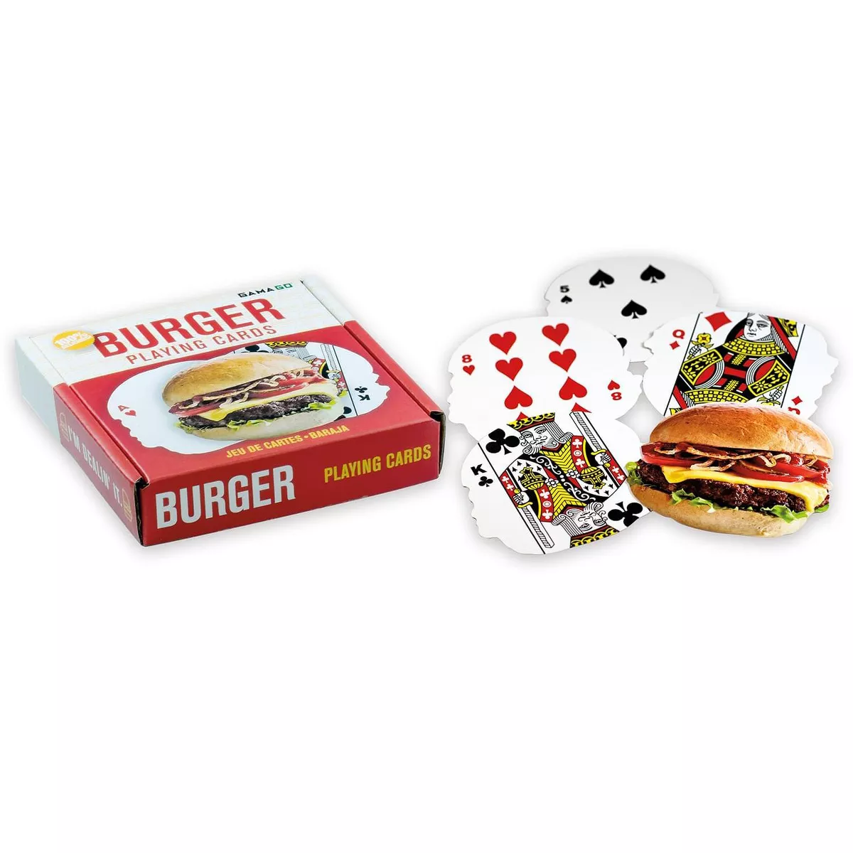 Gamago Hamburger-Shaped Playing Cards | 52 Card Deck + 2 Jokers