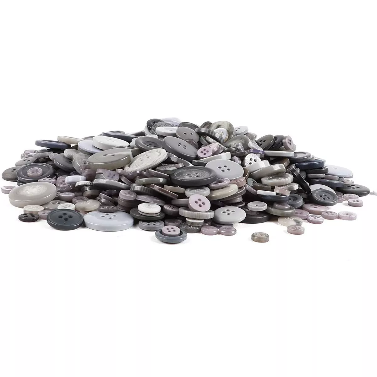 700 Pieces Round Grey Flatback Craft Resin Buttons 0.8-3cm with 4 Holes for DIY Crafts, Sewing and Scrapbooking