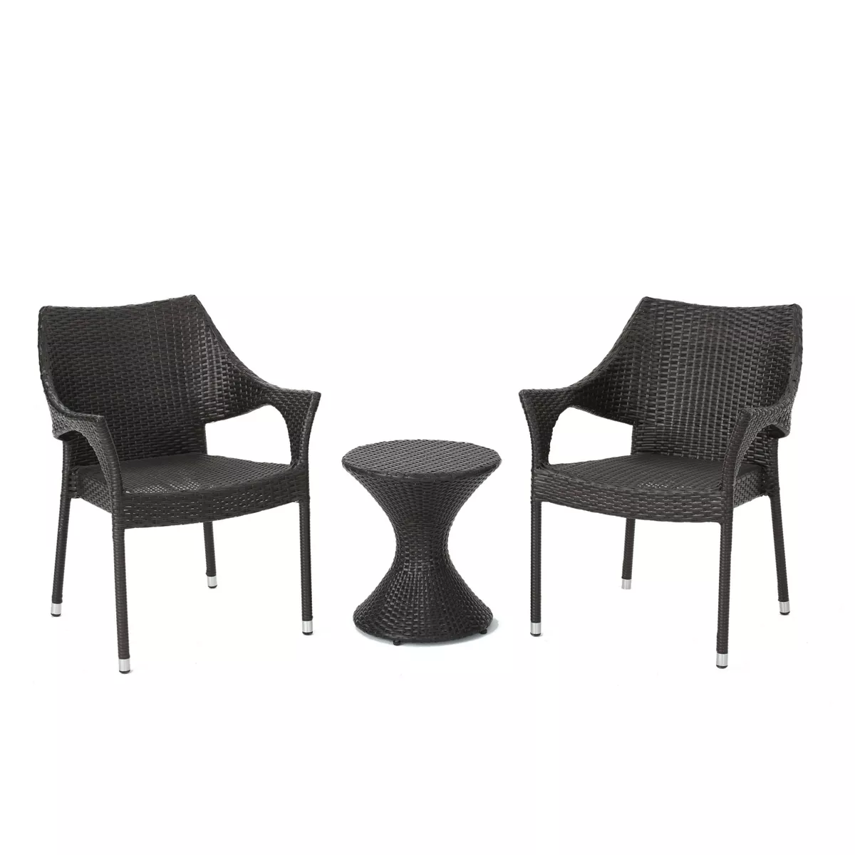 Axeford 3pc Wicker Chat Set - Multibrown - Christopher Knight Home
