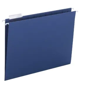 Smead Hanging File Folders 1/5 Tab 11 Point Stock Letter Navy 25/Box 64057