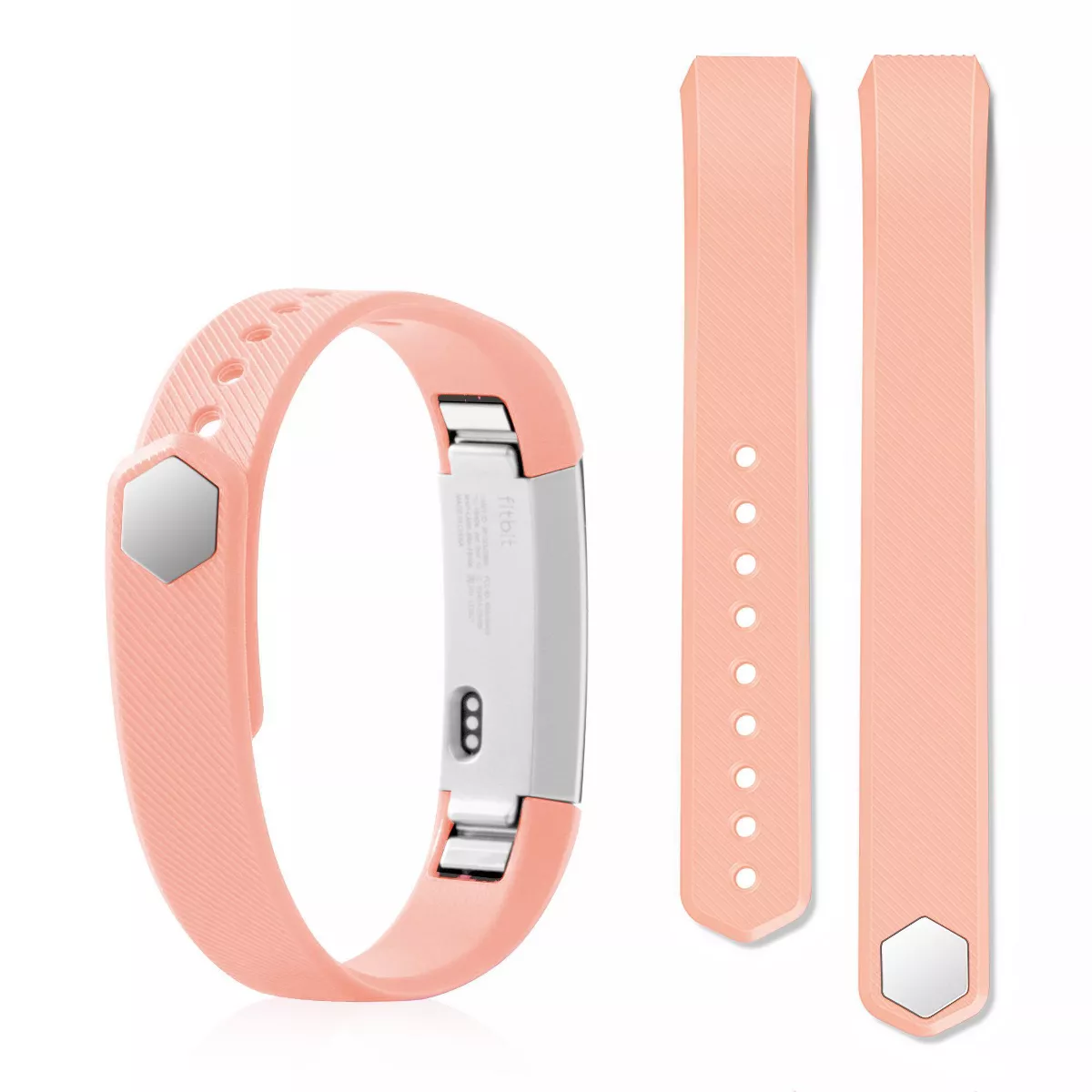 Zodaca For Fitbit Alta - Large L Size TPU Rubber Wristband Replacement Sports Watch Wrist Band Strap w/ Clasp - Pink