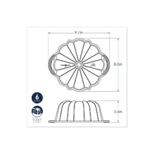Nordic Ware 6-Cup Anniversary Bundt Pan