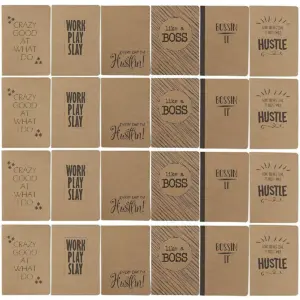 24 Pack Motivational Kraft Travel Journal Notepads Lined Paper for Student Office, 4
