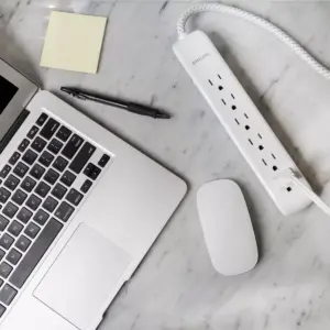 Philips 6-Outlet Surge Protector with 6ft Extension Cord, White