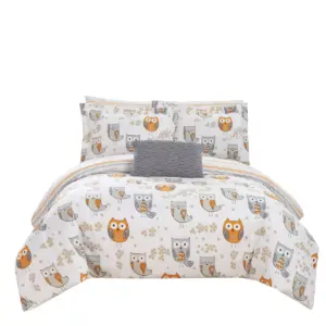 6pc Twin Horned Bed In A Bag Comforter Set Gray - Chic Home Design