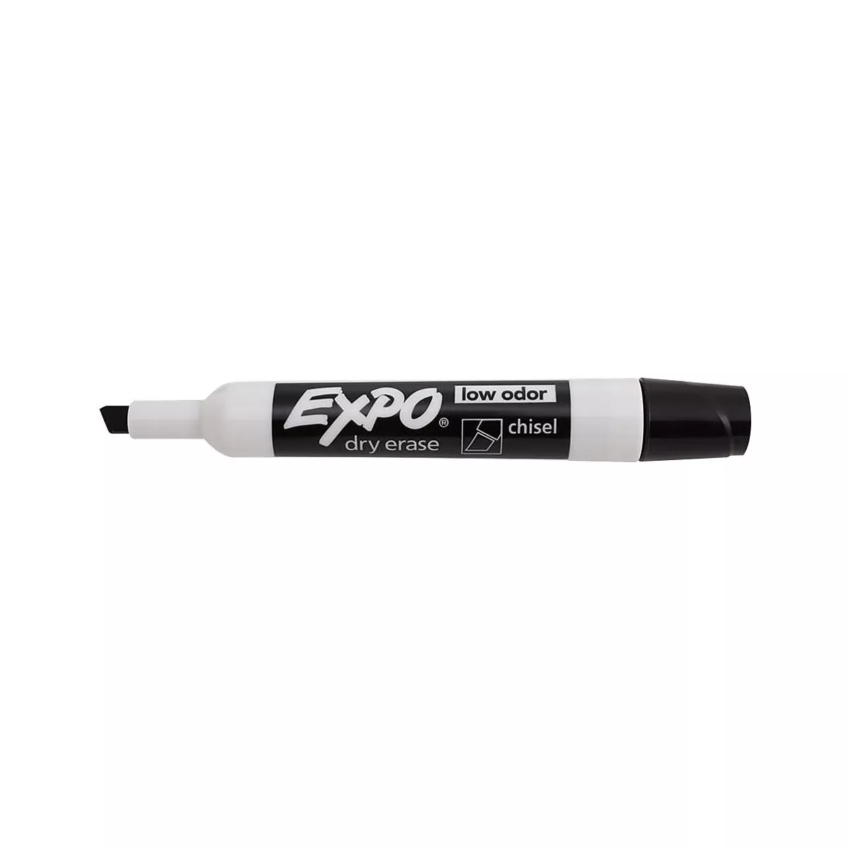 EXPO Low Odor Dry Erase Marker Chisel Tip Black Dozen 80001