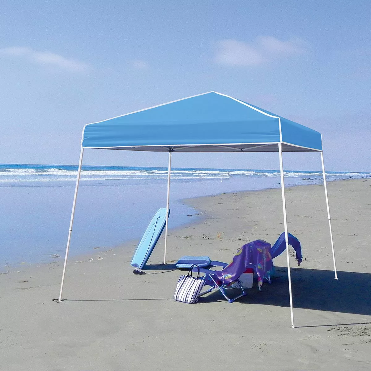 Z-Shade 10' x 10' Instant Canopy Tent Shelter with Side Wall, Carolina Blue