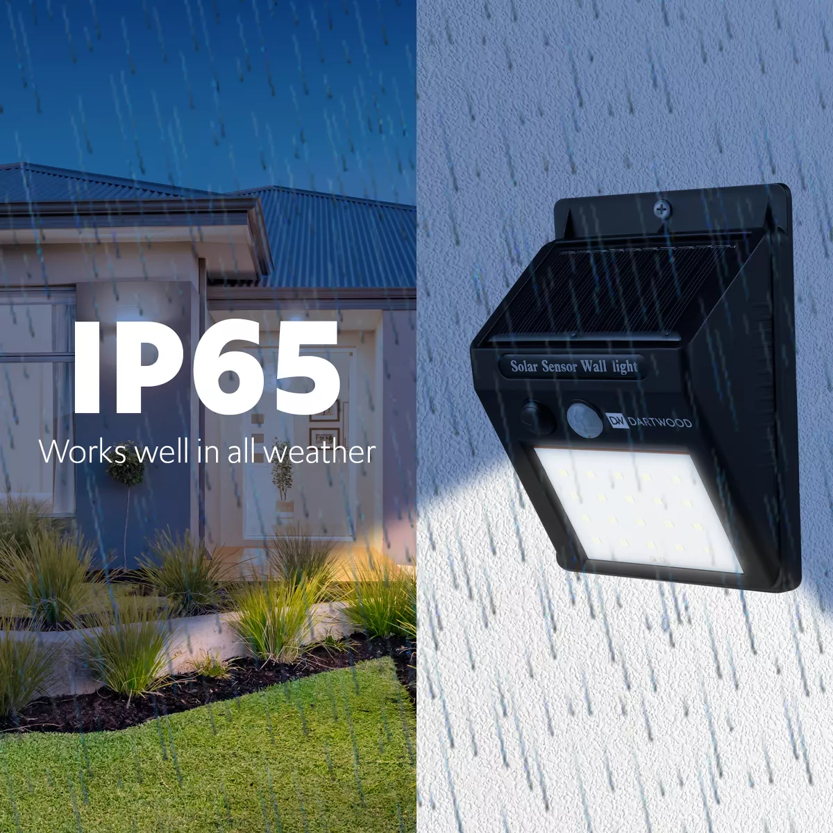 Dartwood Outdoor Solar Lights with Motion Sensor, 20 LED, 150 Lumens Bright Weatherproof Wall Spotlight for Gardens Porches Walkways Patios (2 Pack)