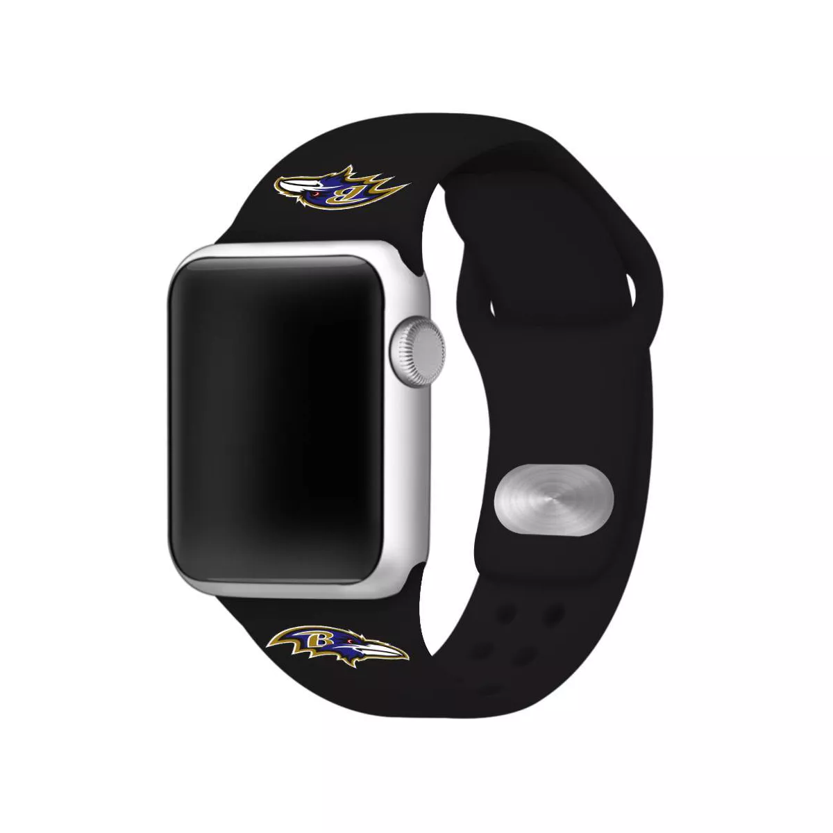 NFL Baltimore Ravens Apple Watch Compatible Silicone Band 38mm - Black