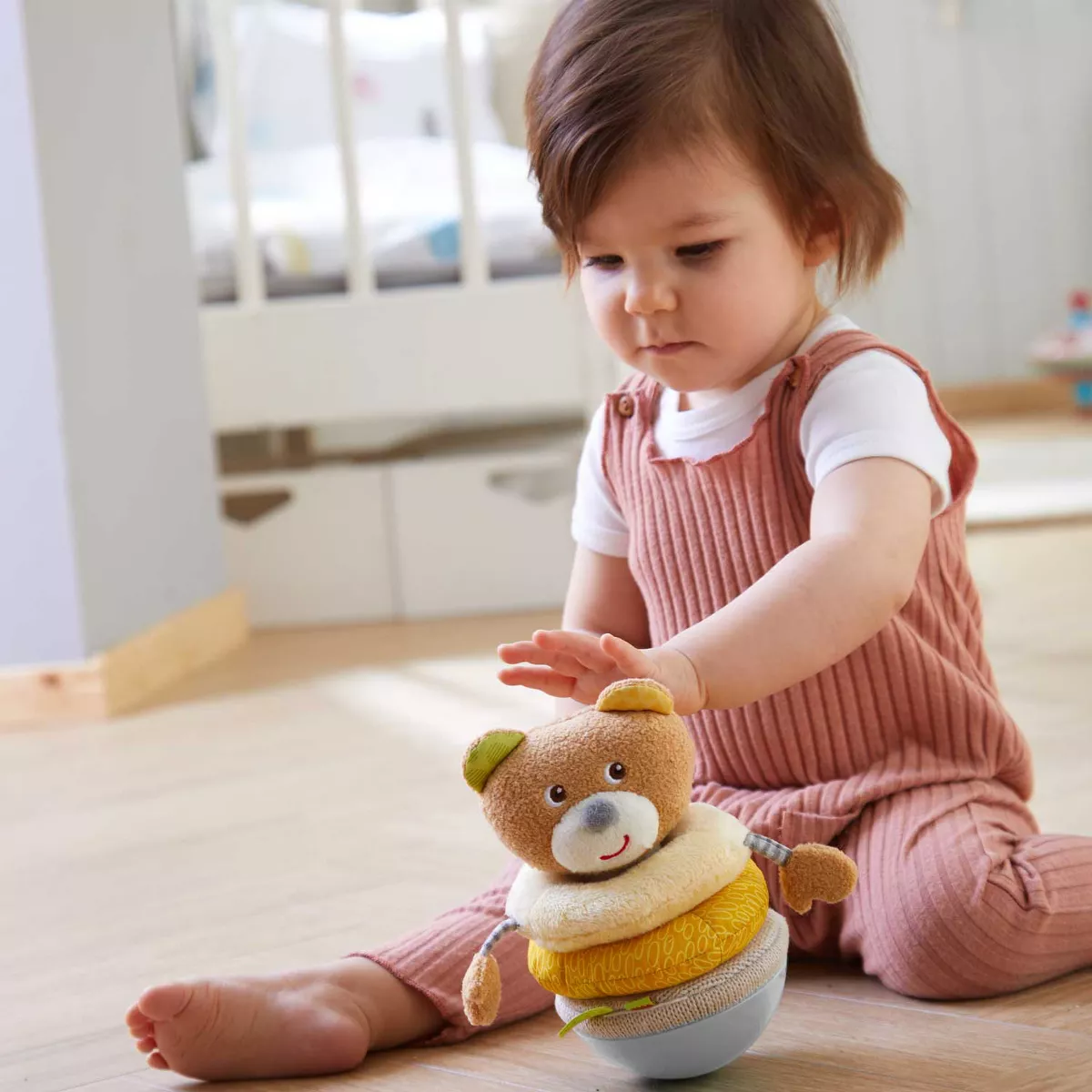 HABA Roly Poly Bear Soft Wobbling & Chiming Baby Toy