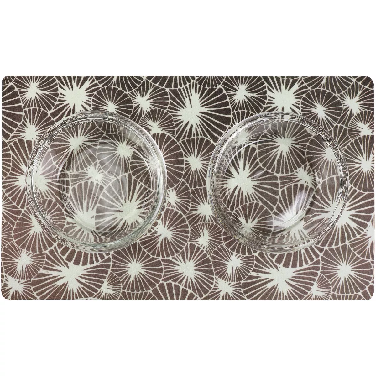 Drymate Dog and Cat Feeding Placemat - Flowers Gray