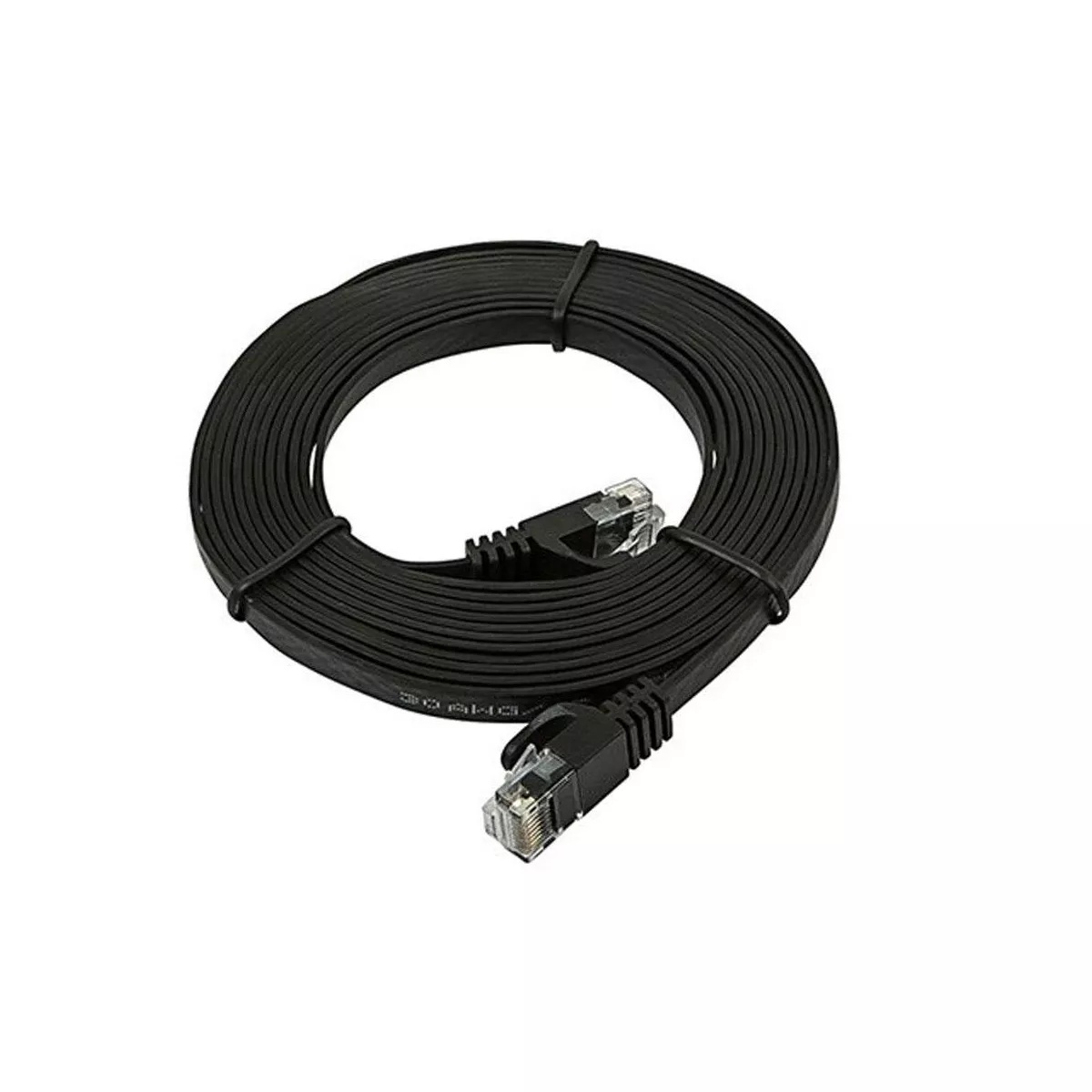 Monoprice Cat5e Ethernet Patch Cable - 10 Feet - Black | Network Internet Cord - RJ45, Flat,Stranded, 350Mhz, UTP, Pure Bare Copper Wire, 30AWG