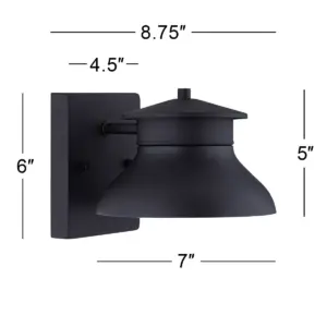 John Timberland Modern Outdoor Wall Light Fixture LED Black 5