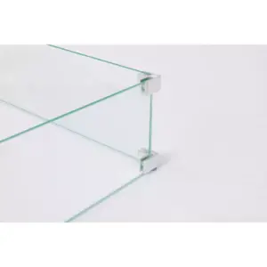 Tempered Glass Wind Guard for Rectangle LPG Fire Pit - Fire Sense