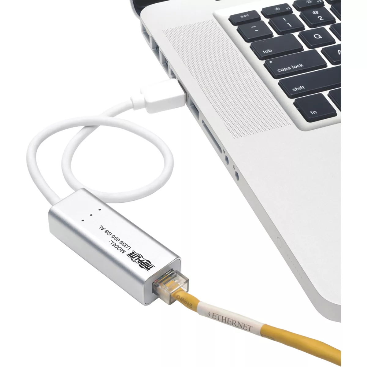 Tripp Lite USB 3.0 SuperSpeed to Gigabit Ethernet NIC Network Adapter RJ45 10/100/1000 Aluminum White - USB 3.0 - 1 Port(s) - 1 - Twisted Pair