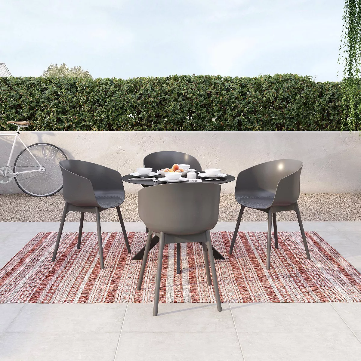 York 2pk Extra Large Dining Chairs Indoor/Outdoor Charcoal - Novogratz