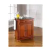 Crosley Cambridge Solid Black Granite Top Portable Kitchen Island in Classic Cherry Finish
