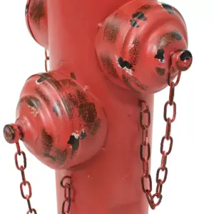 Sunnydaze Metal Fire Hydrant Outdoor Garden Statue Decor with Red Finish - 21