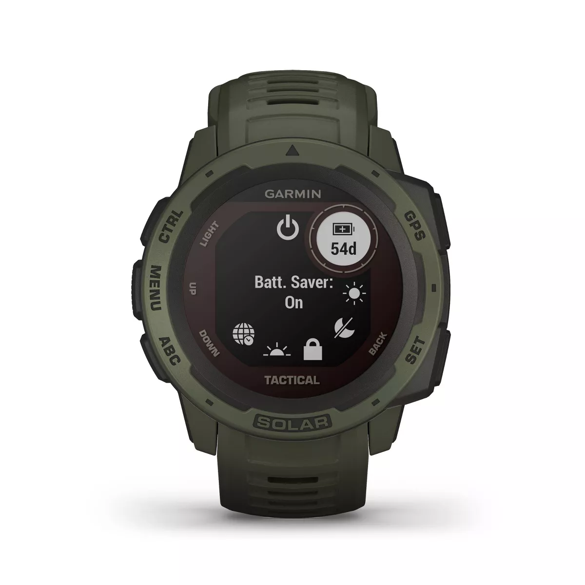 Garmin Instinct Solar Tactical Moss Rugged GPS Smartwatch with Solar Charging