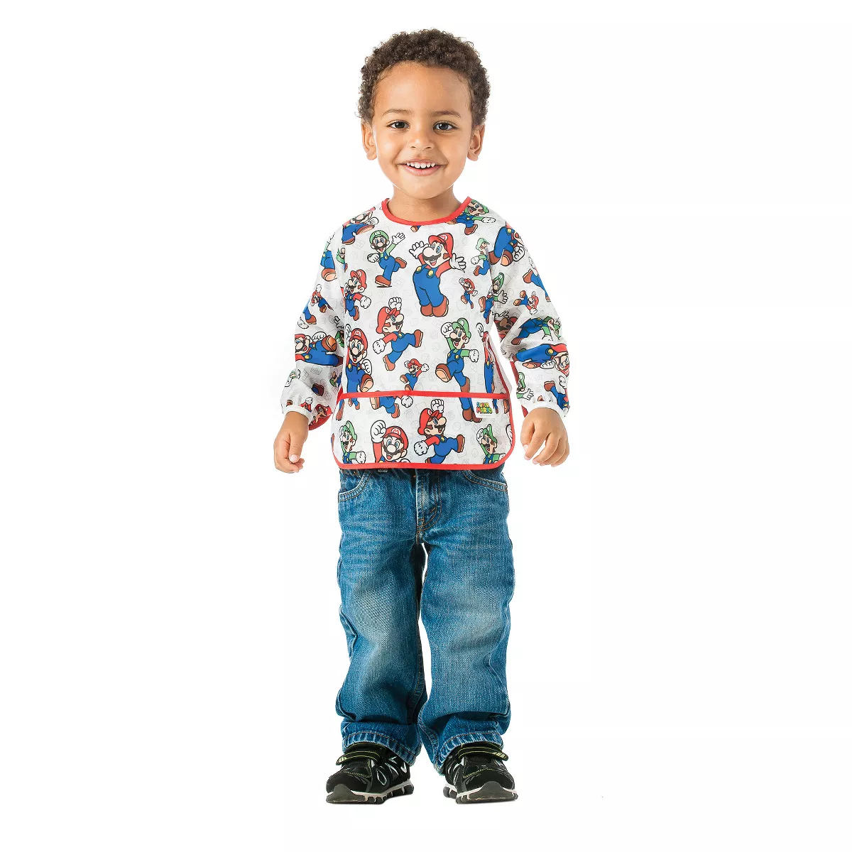 Bumkins Nintendo Sleeved Bib - Mario and Luigi