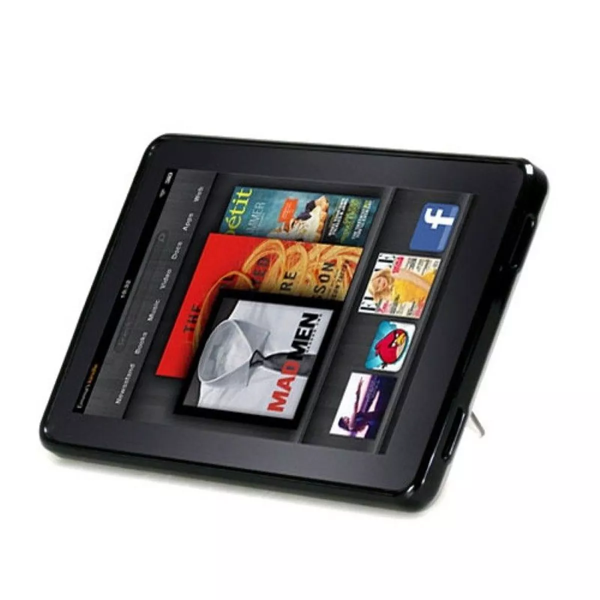 MYBAT For Amazon Kindle Fire 1st Gen (2011) Black Smoke Rubber Case Cover w/stand